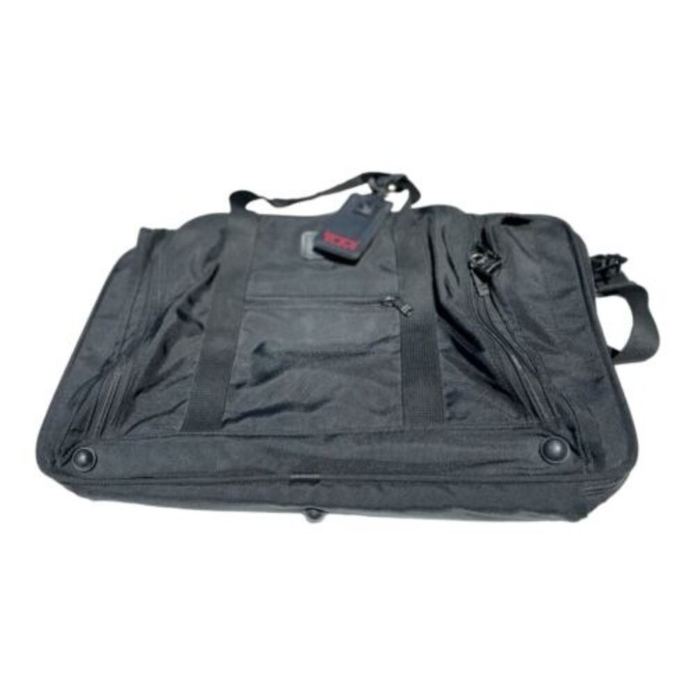 Tumi Messenger Bag Log Laptop Briefcase Style Nylon Crossbody Strap Made in USA